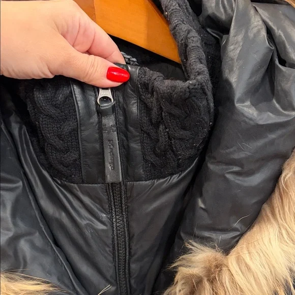 Mackage Women's Black Fur-Trimmed Hooded Coat size medium - Picture 3 of 6